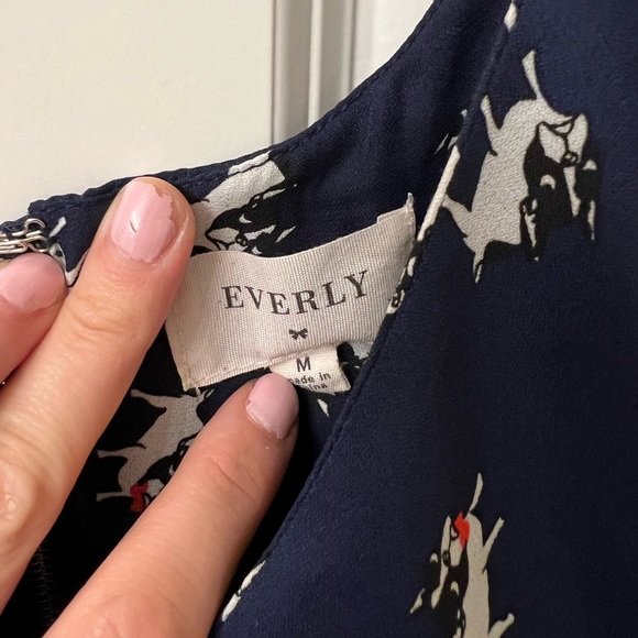 Everly Boston Terrier Dog Print Chiffon Dress in Medium - Picture 3 of 7